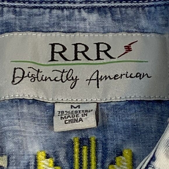 RRR Shirt sz M Acid Wash Southwestern Embroidered - Picture 10 of 11
